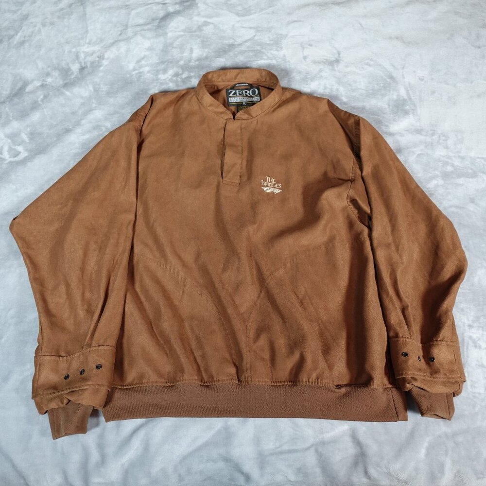 Zero Restriction Microsuede Pullover Jacket Mens XL The Bridges Golf Club